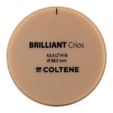 Disc Crios Brilliant LT Coltene 98x18 mm Reinforced hybrid composite.