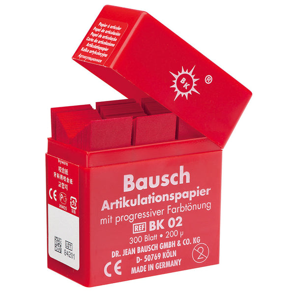 Bk 1001 Red articulating Paper 200 µ Bausch - 300 hojas de hoja
