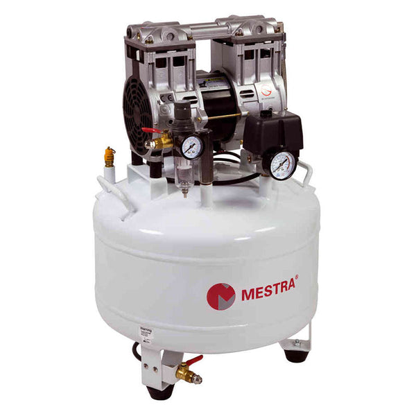 Compressore dentale secco 8 bar Mestra - uscita da 80 litri - 750 watt.