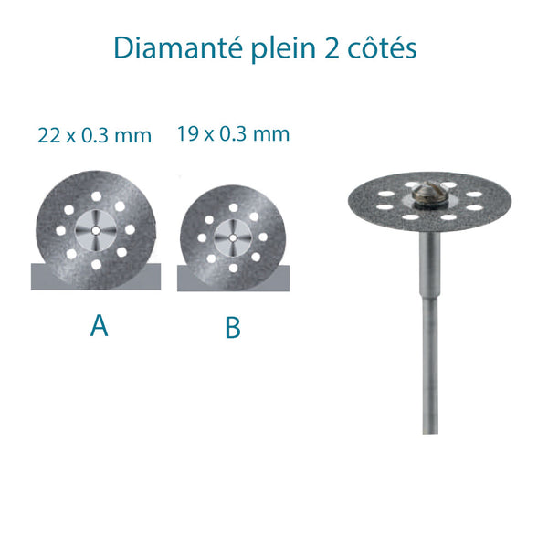 Disco de diamante 2 lados flexión Full perforada 0.30 mm - Trabajo de cerámica