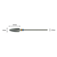 Medium Flame Tungsten Bur - For Roughing Dental Acrylic Resins.