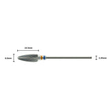 Medium Flame Tungsten Bur - For Roughing Dental Acrylic Resins.