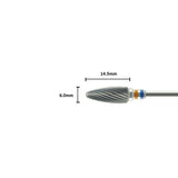 Medium Flame Tungsten Bur - For Roughing Dental Acrylic Resins.