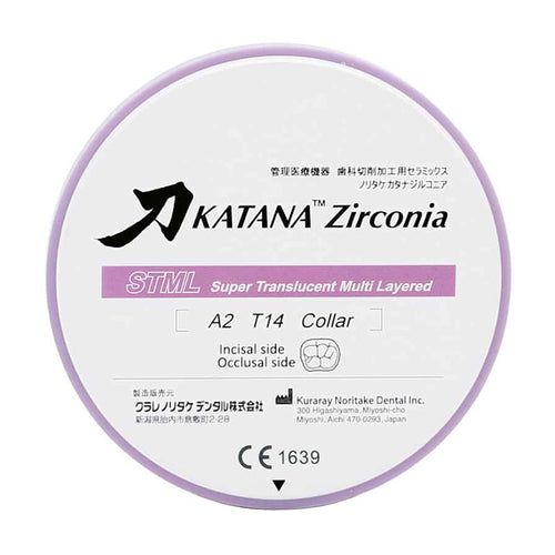 Katana Disque Zircone STML 98 x 14 mm. - Couronnes Bridges Antérieurs.