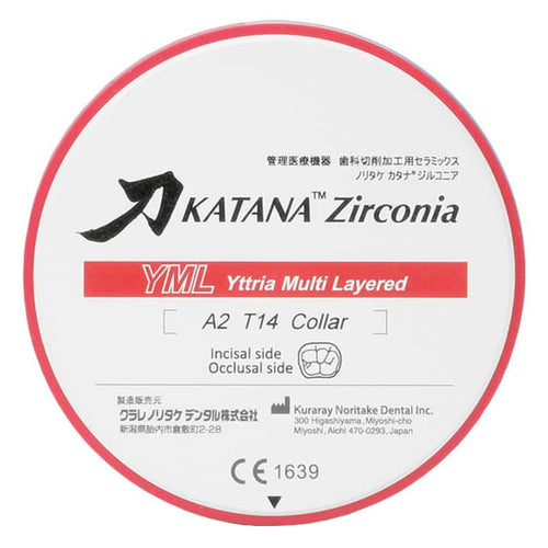 Disque Katana Zircone YML 98 x 14 mm - Multicouches Solution Tout en 1