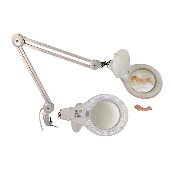 Lámpara LED con lupa 5 dioptrías Sistema de fijación Etau en establecido.
