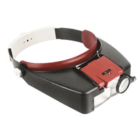 Frontal binocular magnifying glass with LED.
