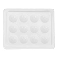 Makeup plate 12 cells - Smooth porcelain material - White