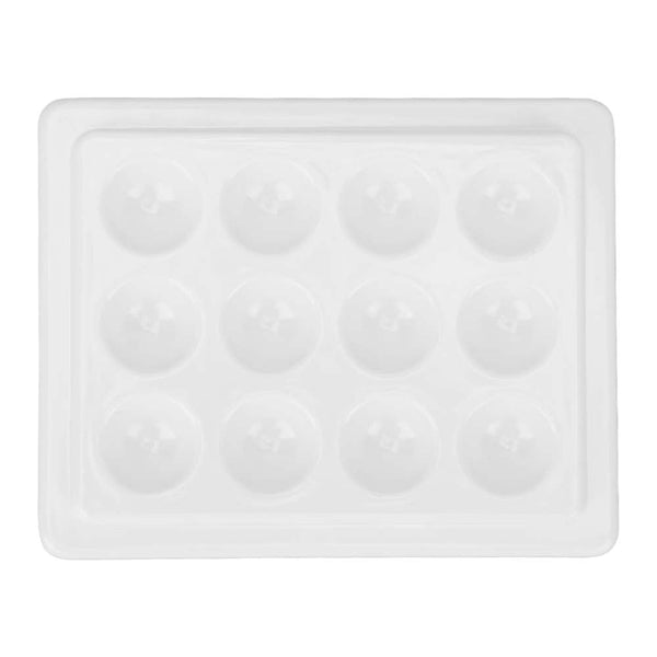 Placa de maquillaje 12 celdas - Material de porcelana lisa - blanco