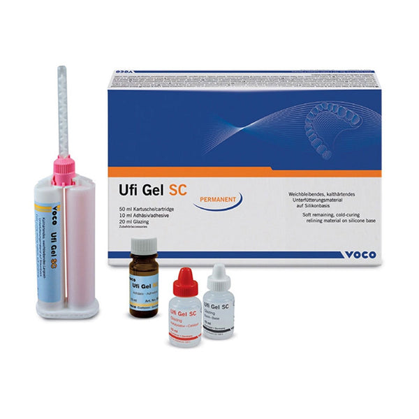 UFI Gel SC Kit Silicone Rebasage Soft voco acrílico prótese PMMA